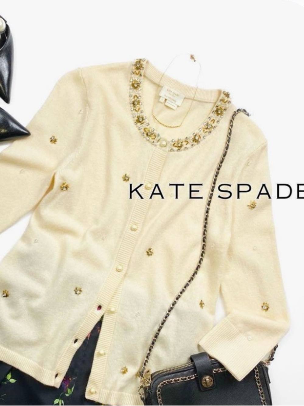 Kate Spade New York Elizabeth "Be Dazzled" Wool-Cashmere Blend M